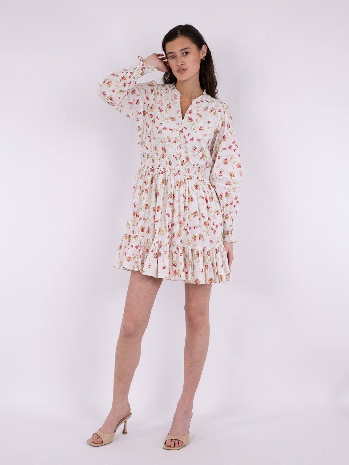 Daffodil Embroidery Dress - White