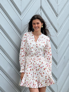Daffodil Embroidery Dress - White