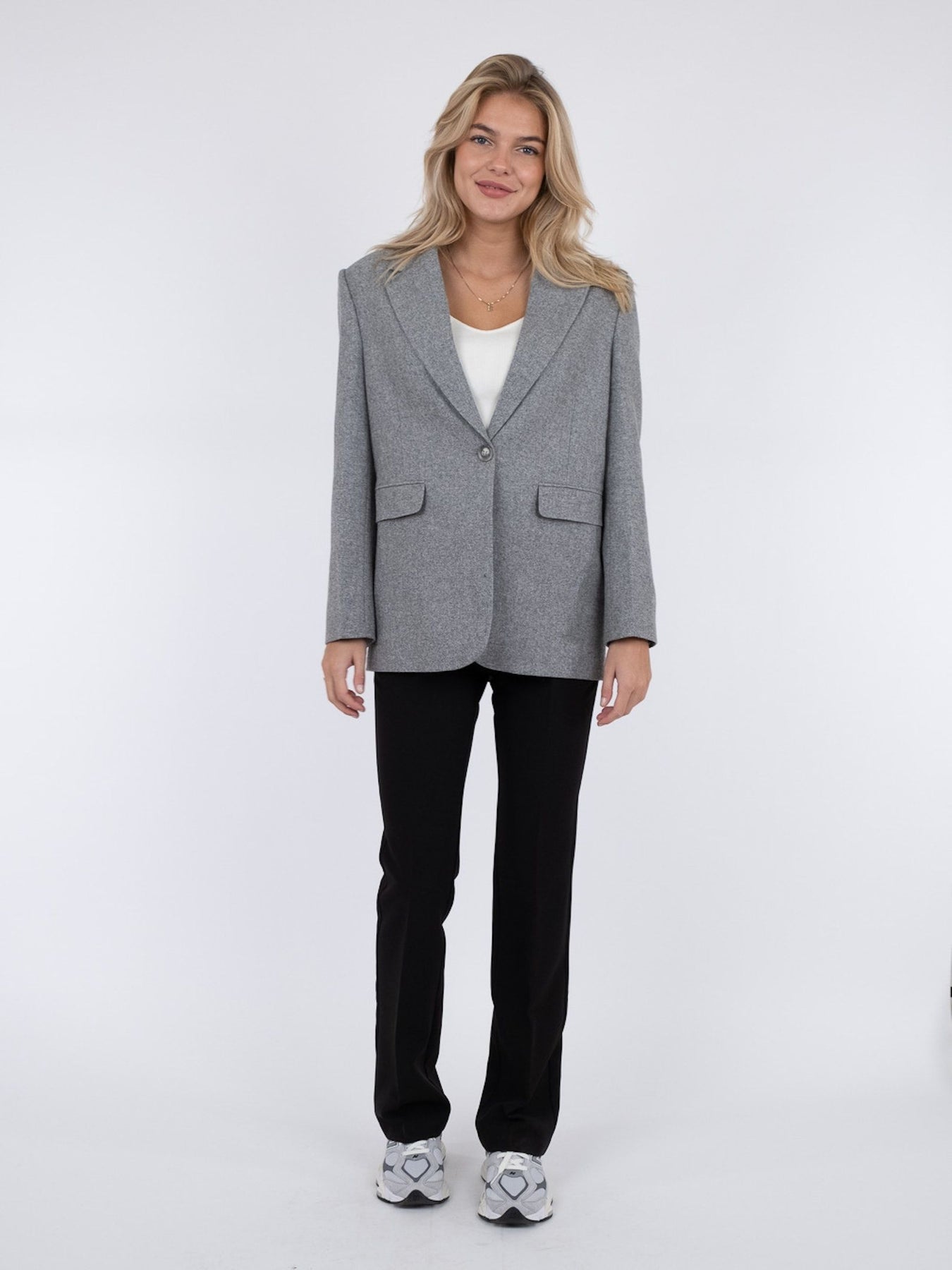 Gaby Structure Blazer - Grey Melange