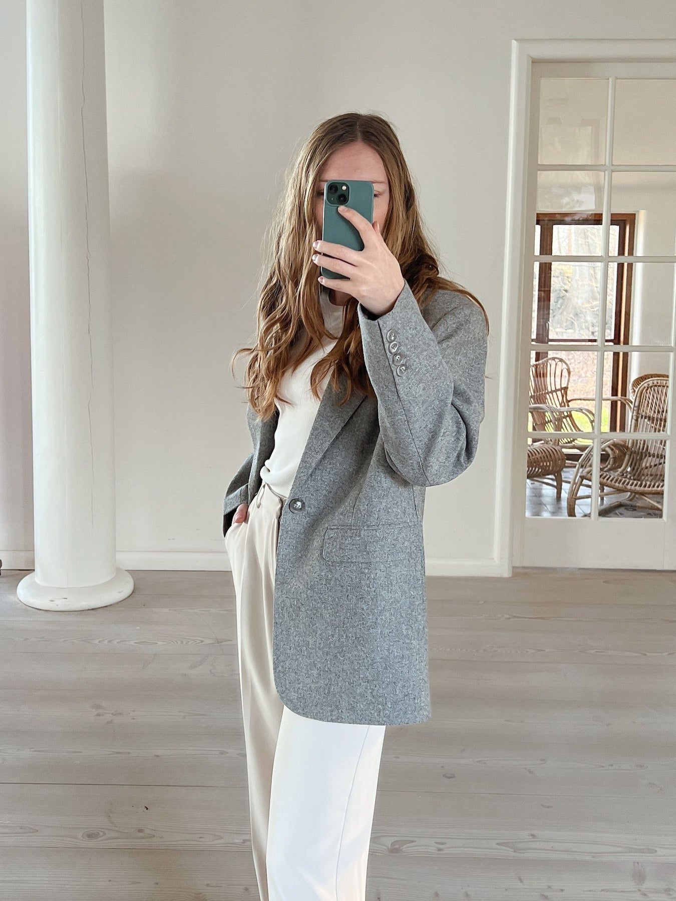 Gaby Structure Blazer - Grey Melange