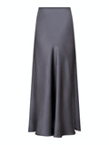 Vicky Heavy Sateen Skirt - Dark Grey