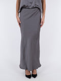 Vicky Heavy Sateen Skirt - Dark Grey
