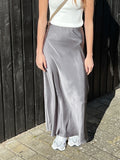 Vicky Heavy Sateen Skirt - Dark Grey