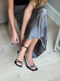 Vicky Heavy Sateen Skirt - Dark Grey