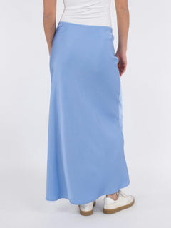 Vicky Heavy Sateen Skirt - Dusty Blue