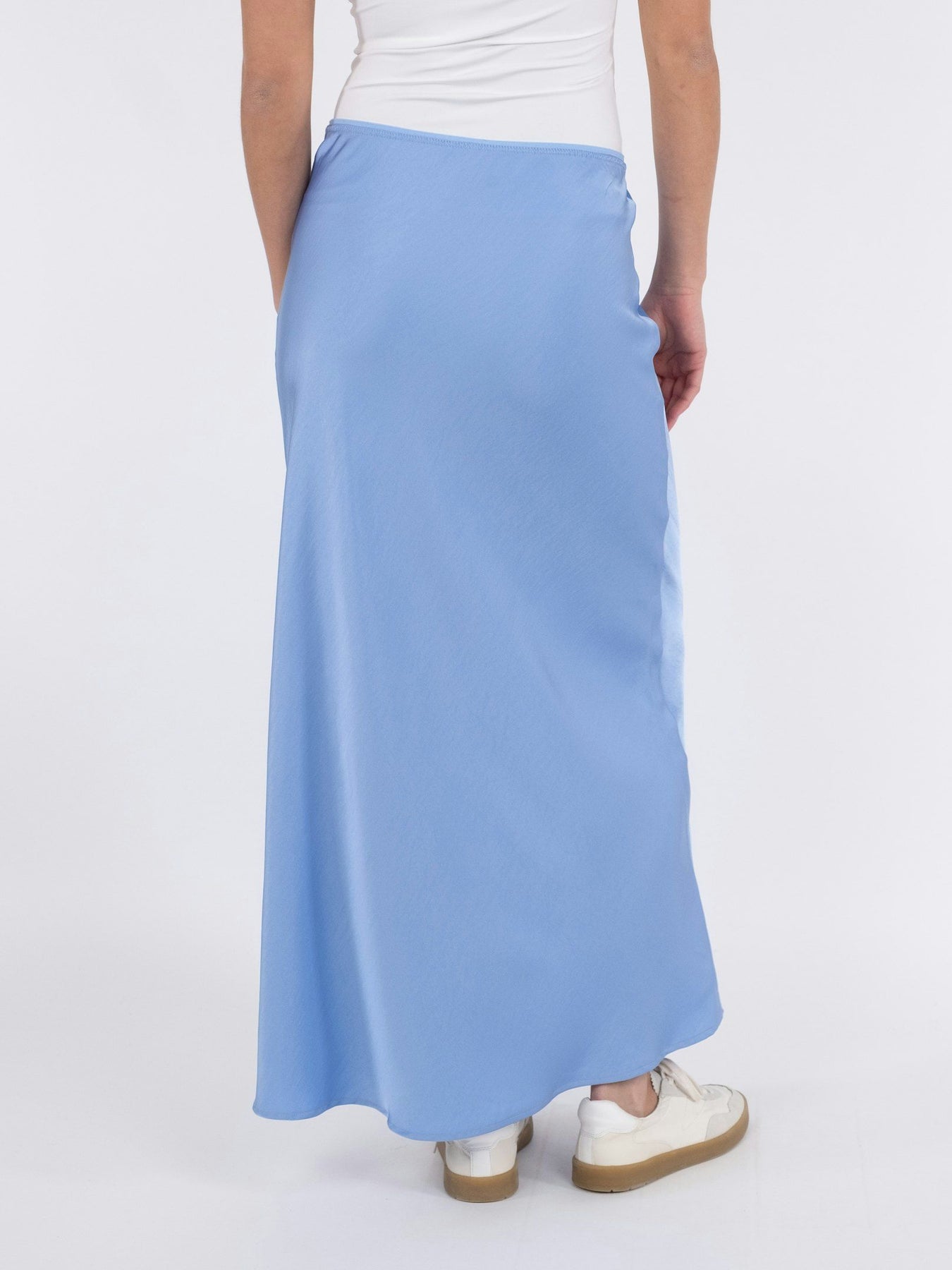 Vicky Heavy Sateen Skirt - Dusty Blue
