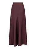 Vicky Heavy Sateen Kjol - Burgunder