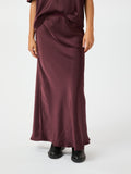 Vicky Heavy Sateen Kjol - Burgunder
