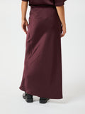 Vicky Heavy Sateen Kjol - Burgunder