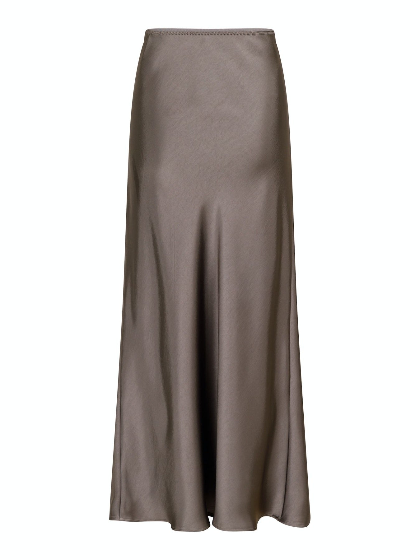 Vicky Heavy Sateen Skirt - Warm Grey