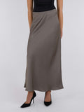 Vicky Heavy Sateen Skirt - Warm Grey