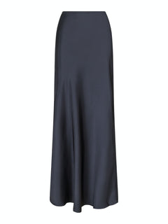 Vicky Heavy Sateen Skirt - Steel Grey