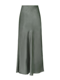Vicky Heavy Sateen Kjol - Smoke Green