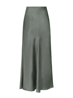 Vicky Heavy Sateen Skirt - Smoke Green