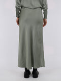 Vicky Heavy Sateen Kjol - Smoke Green