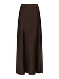 Vicky Heavy Sateen Skirt - Mörkbrun