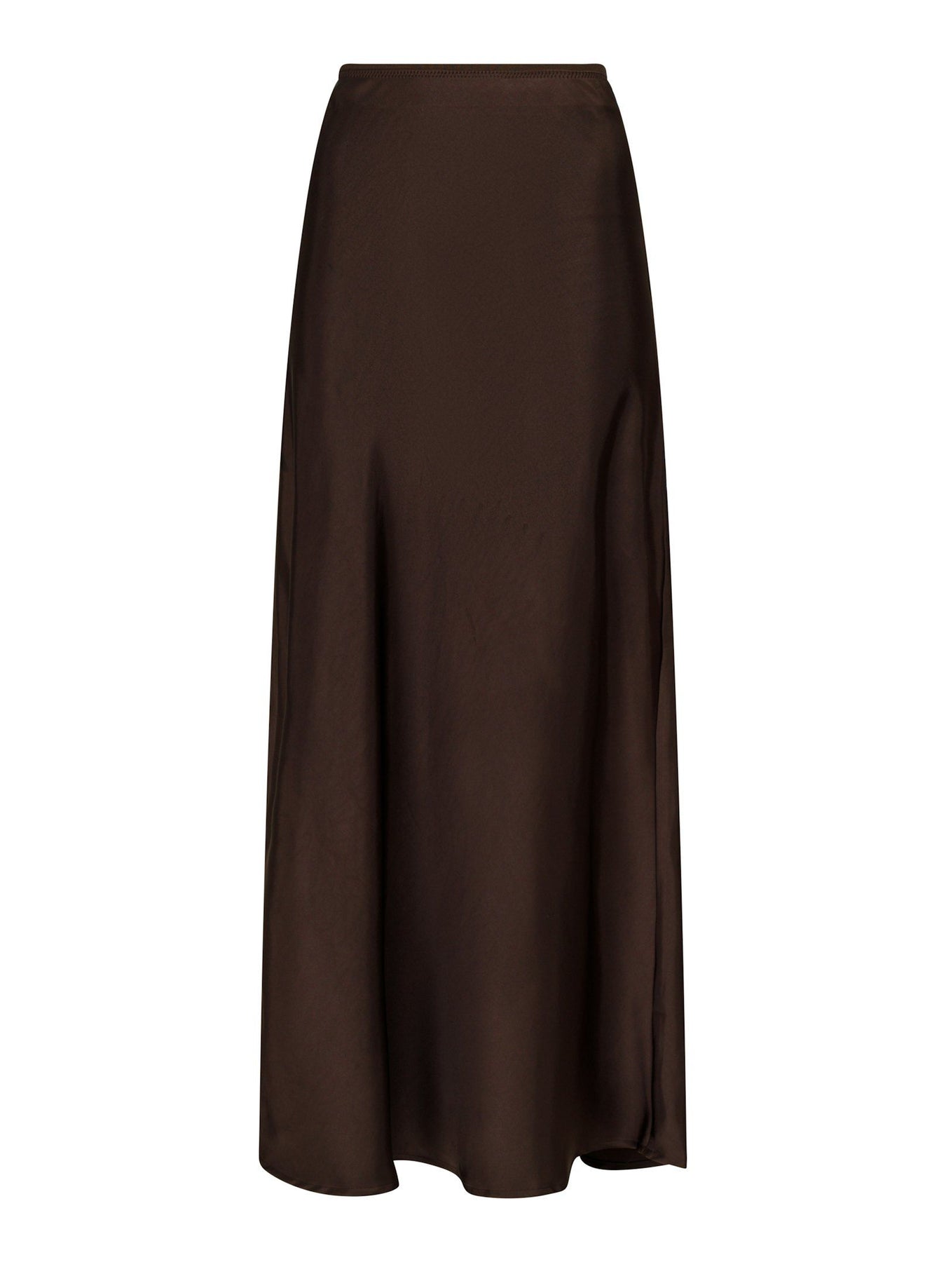 Vicky Heavy Sateen Skirt - Mörkbrun