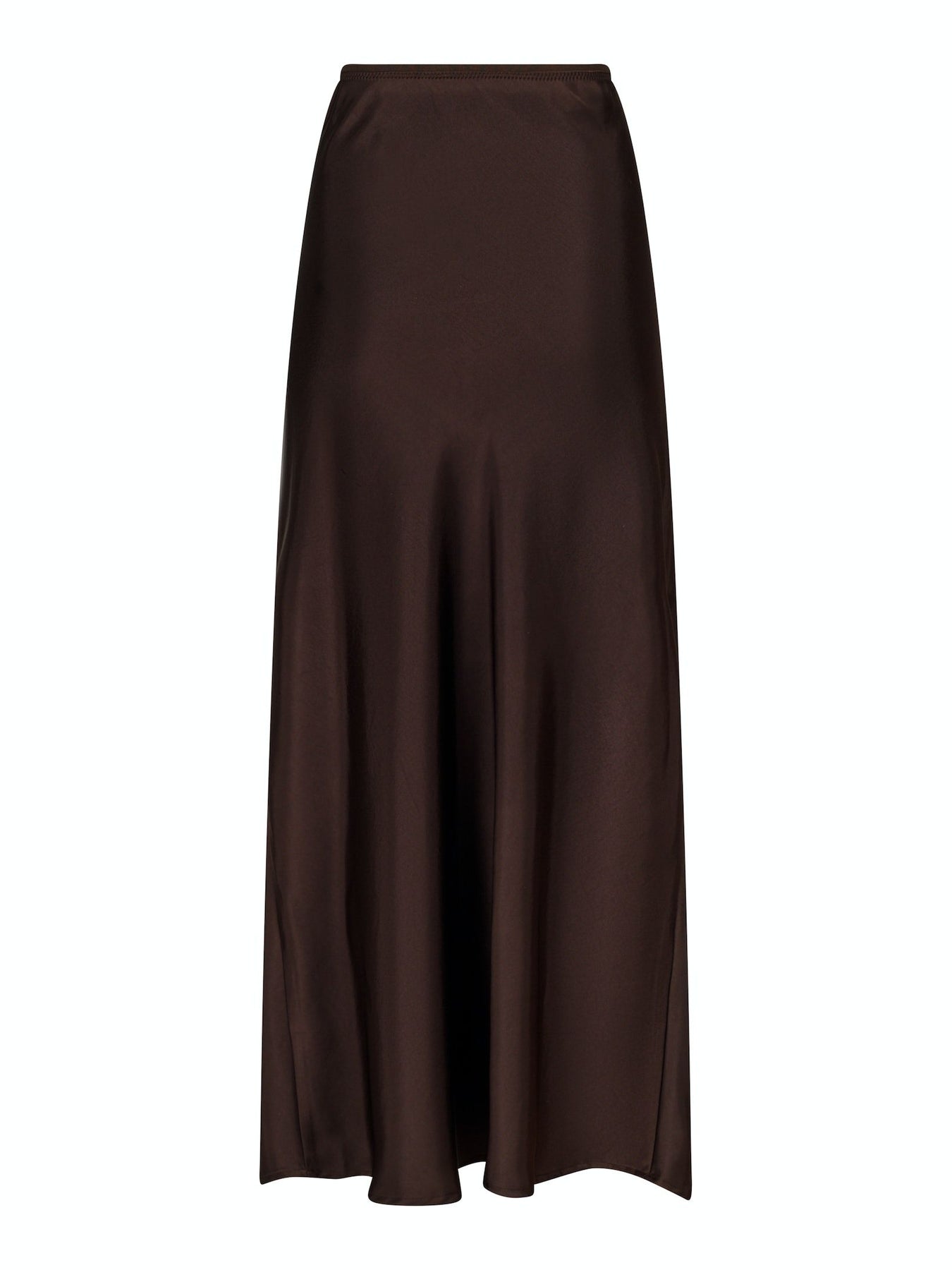 Vicky Heavy Sateen Skirt - Mörkbrun