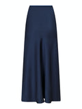 Vicky Heavy Sateen Skirt - Midnight Blue