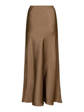 Vicky Heavy Sateen Skirt - Dark Taupe