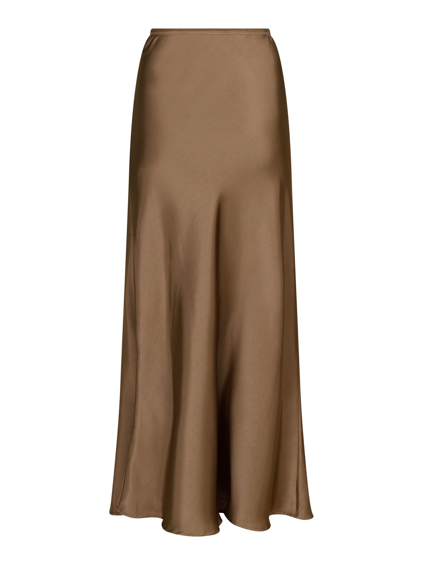 Vicky Heavy Sateen Skirt - Dark Taupe
