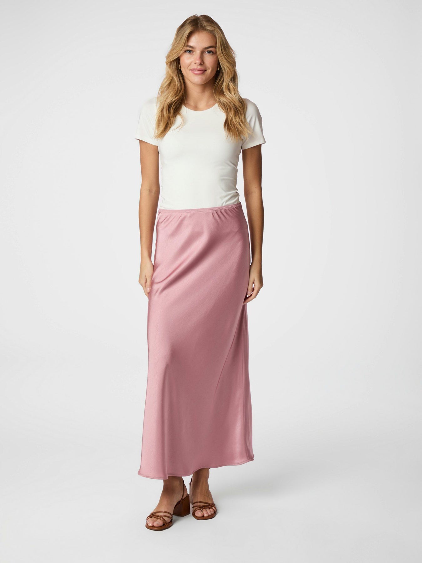 Vicky Heavy Sateen Skirt - Evening Rose