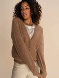 Thora V-Neck Knit Cardigan - Cinnamon Swirl