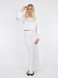 Klea Heavy Sateen Skirt - White
