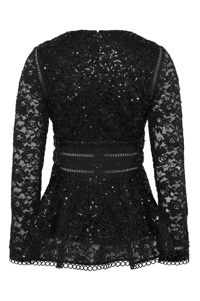 Ellie Top - Svart spets