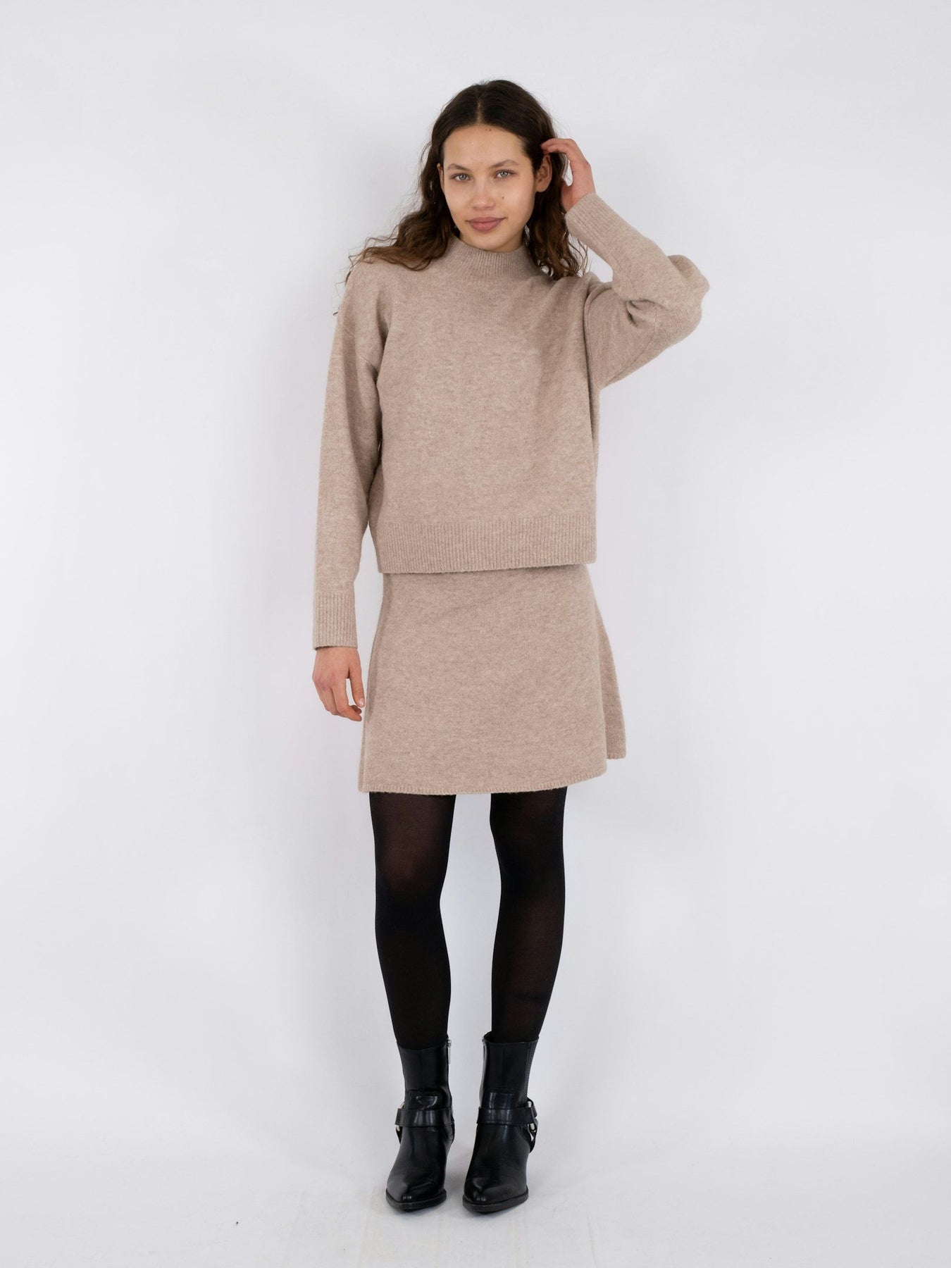 Paulina Knit Blouse - Sand Melange