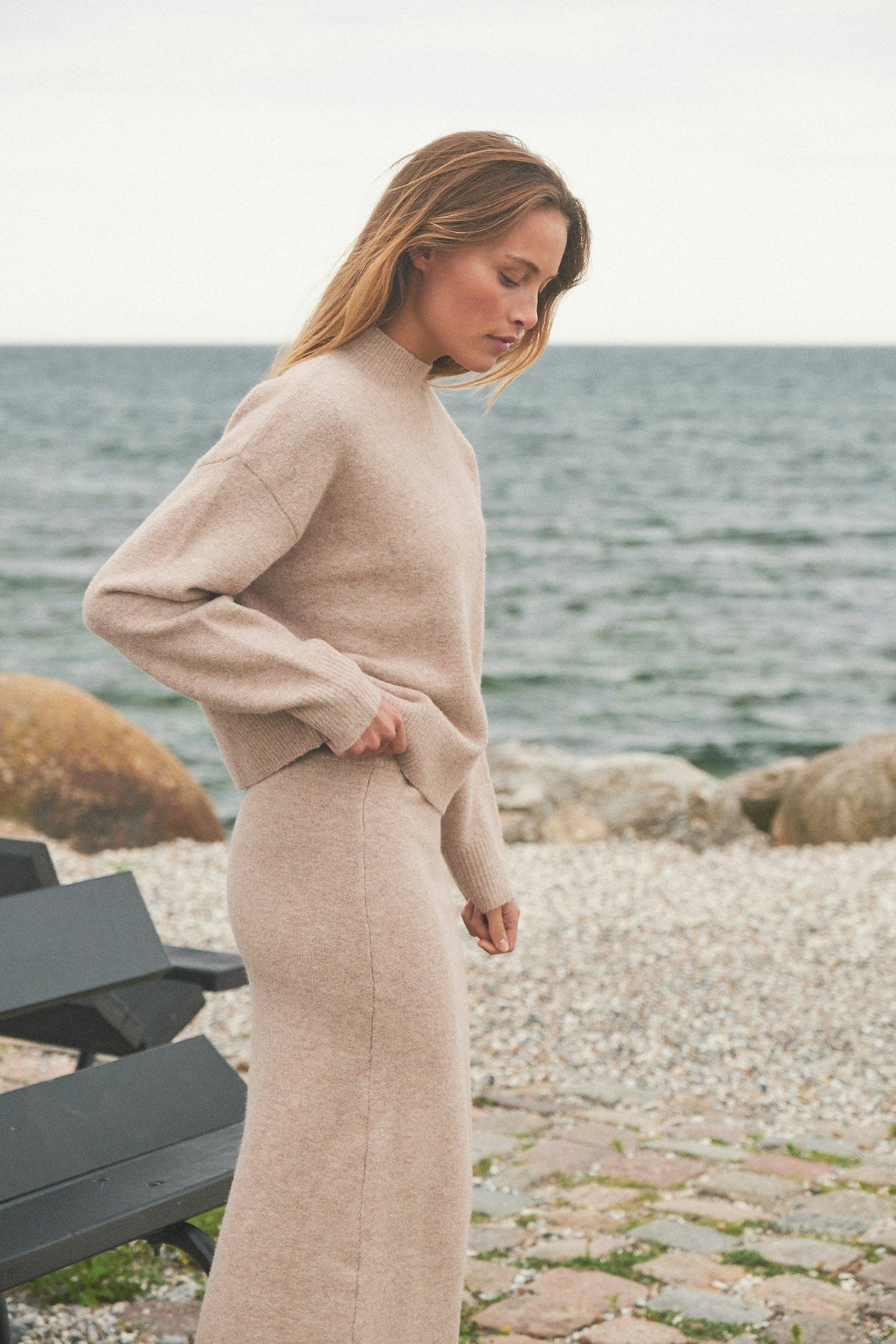 Paulina Knit Blouse - Sand Melange