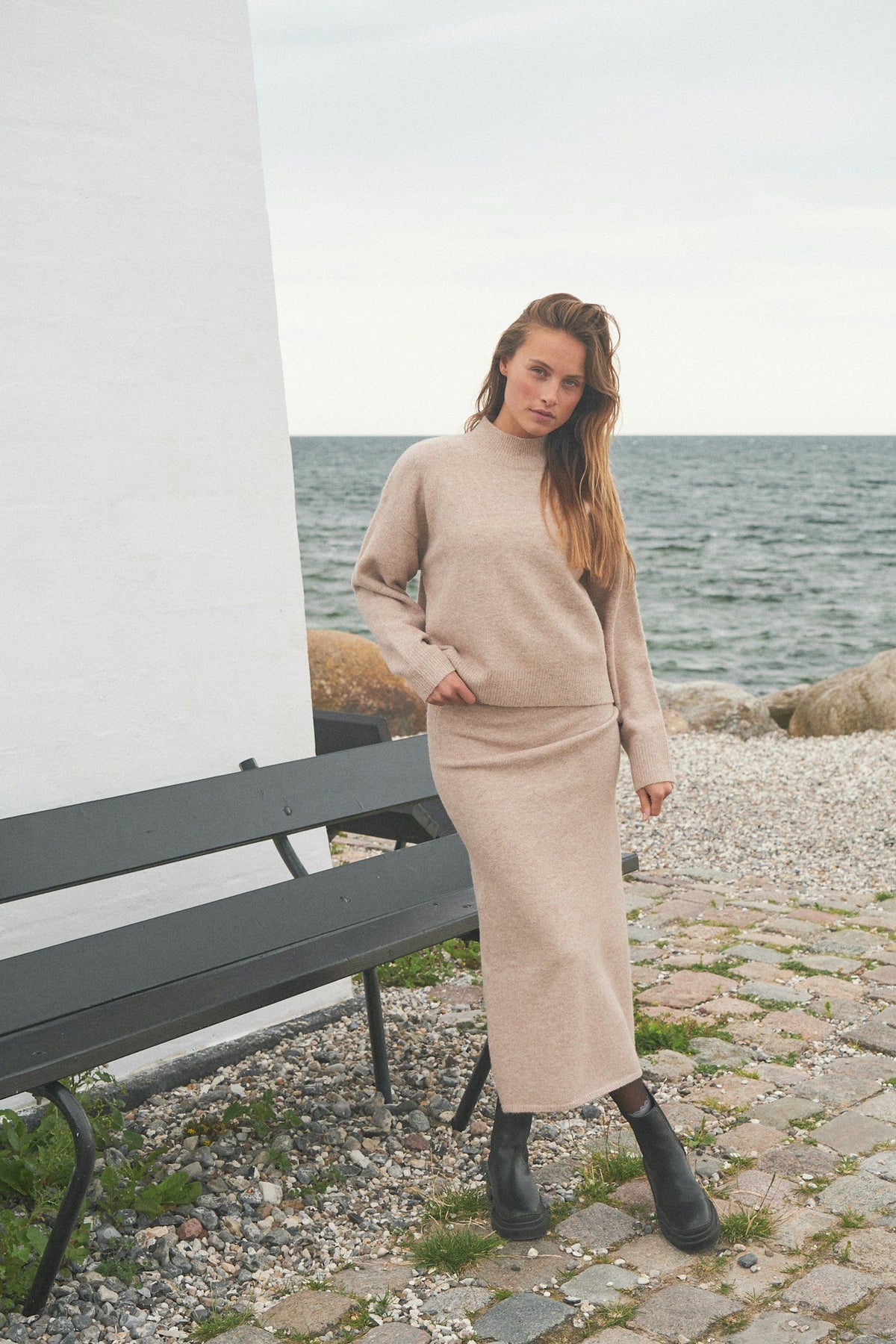 Paulina Knit Blouse - Sand Melange