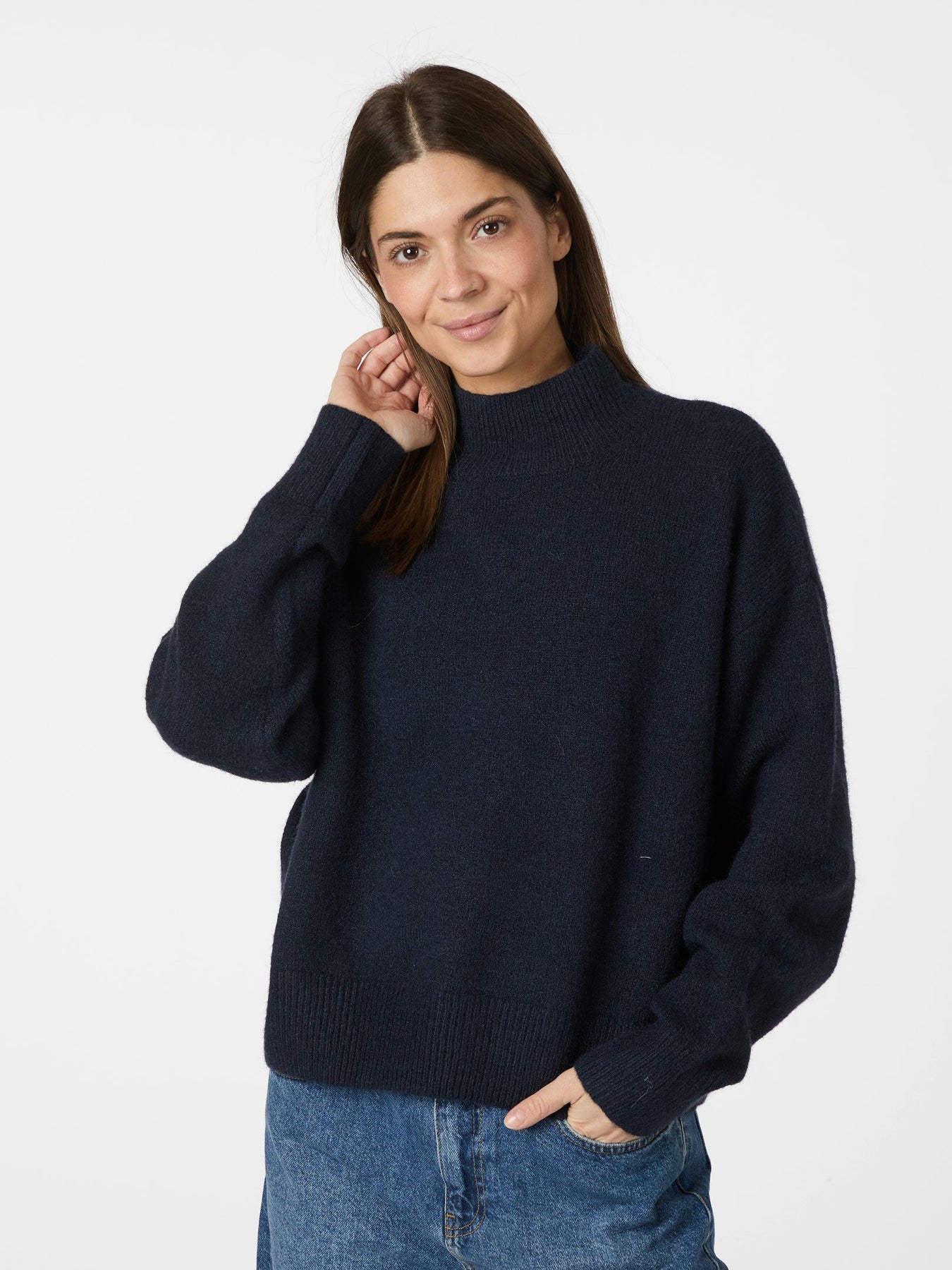 Paulina stickad tröja - Navy