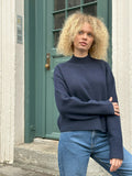 Paulina stickad tröja - Navy