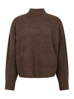 Paulina Knit Blouse - Brown Melange