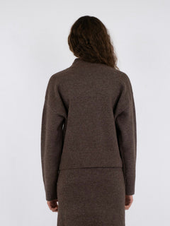 Paulina Knit Blouse - Brown Melange