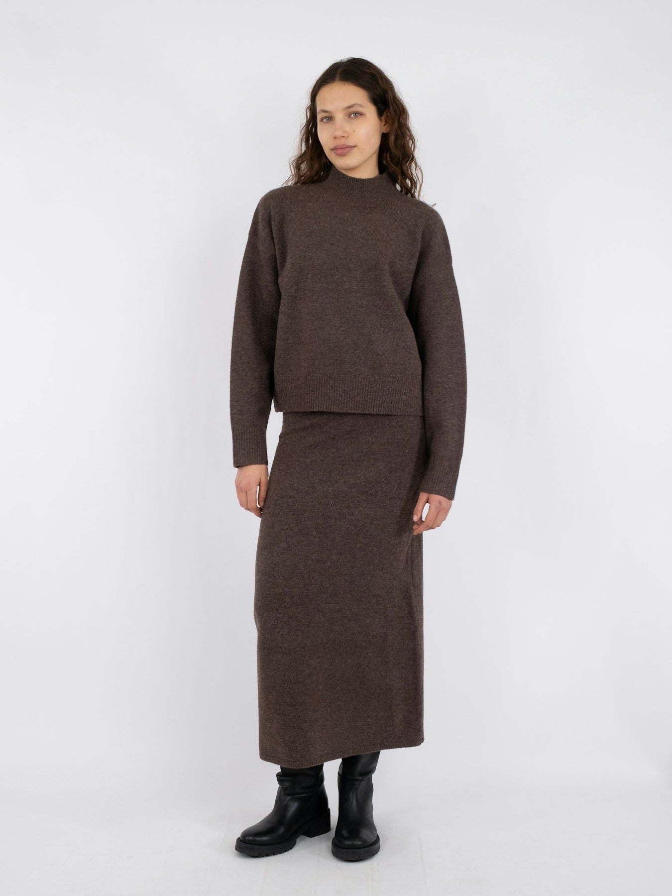 Neo Noir Paulina Knit Blouse - Brown Melange