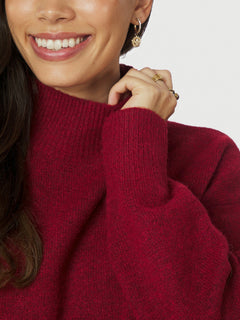 Paulina Knit Blouse - Dark Red