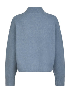 Paulina Knit Blouse - Smoke Blue