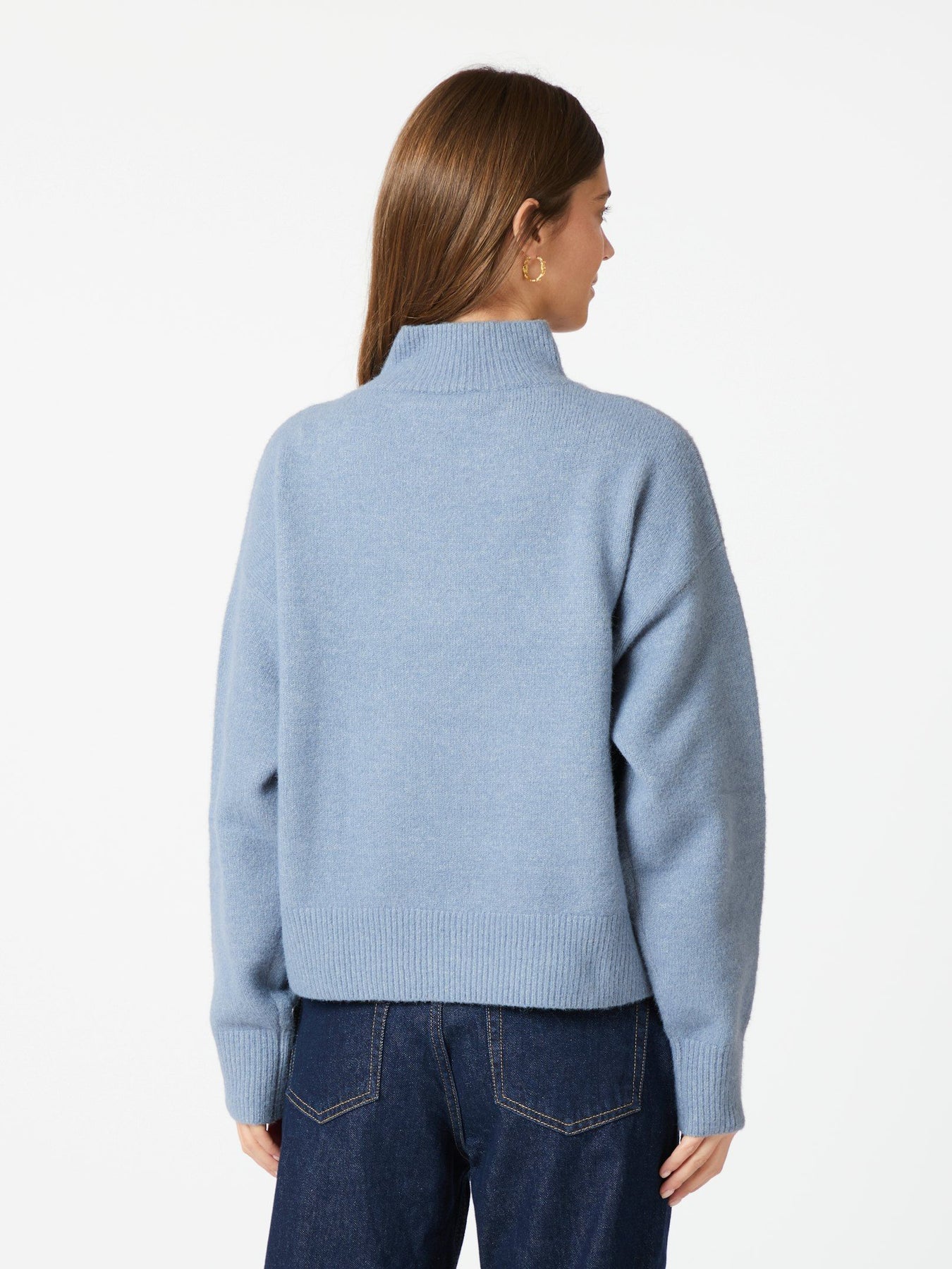 Paulina Stickad Blus - Smoke Blue
