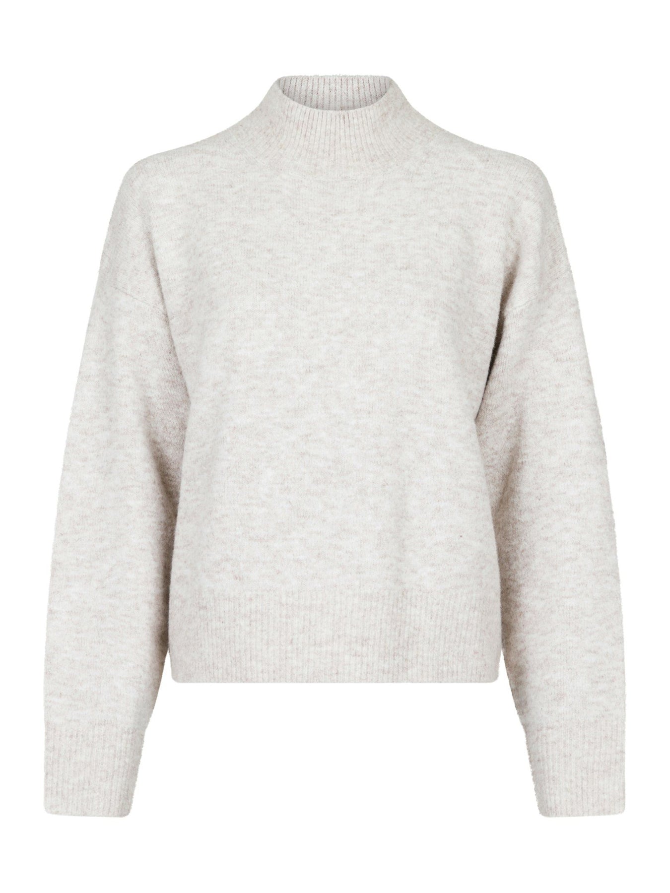 Paulina Stickad Blus - Beige Melange