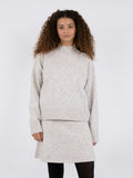 Paulina Stickad Blus - Beige Melange