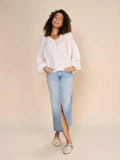 Safi Striped Linen Shirt - Ecru