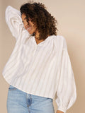 Safi Striped Linen Shirt - Ecru