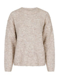 Glenda Boucle Knit Blouse - Sand Melange