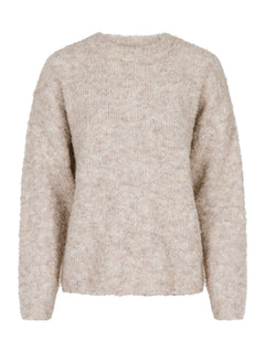 Glenda Boucle Knit Blouse - Sand Melange