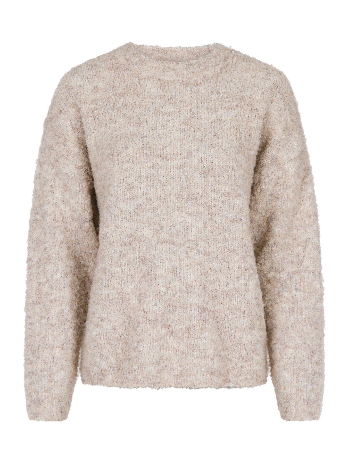 Glenda Boucle Knit Blouse - Sand Melange