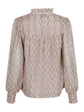 Rhia Graphic Fire Blouse - Powder
