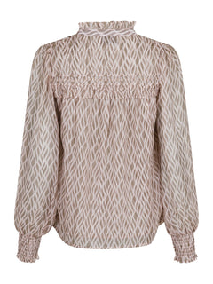 Rhia Graphic Fire Blouse - Powder