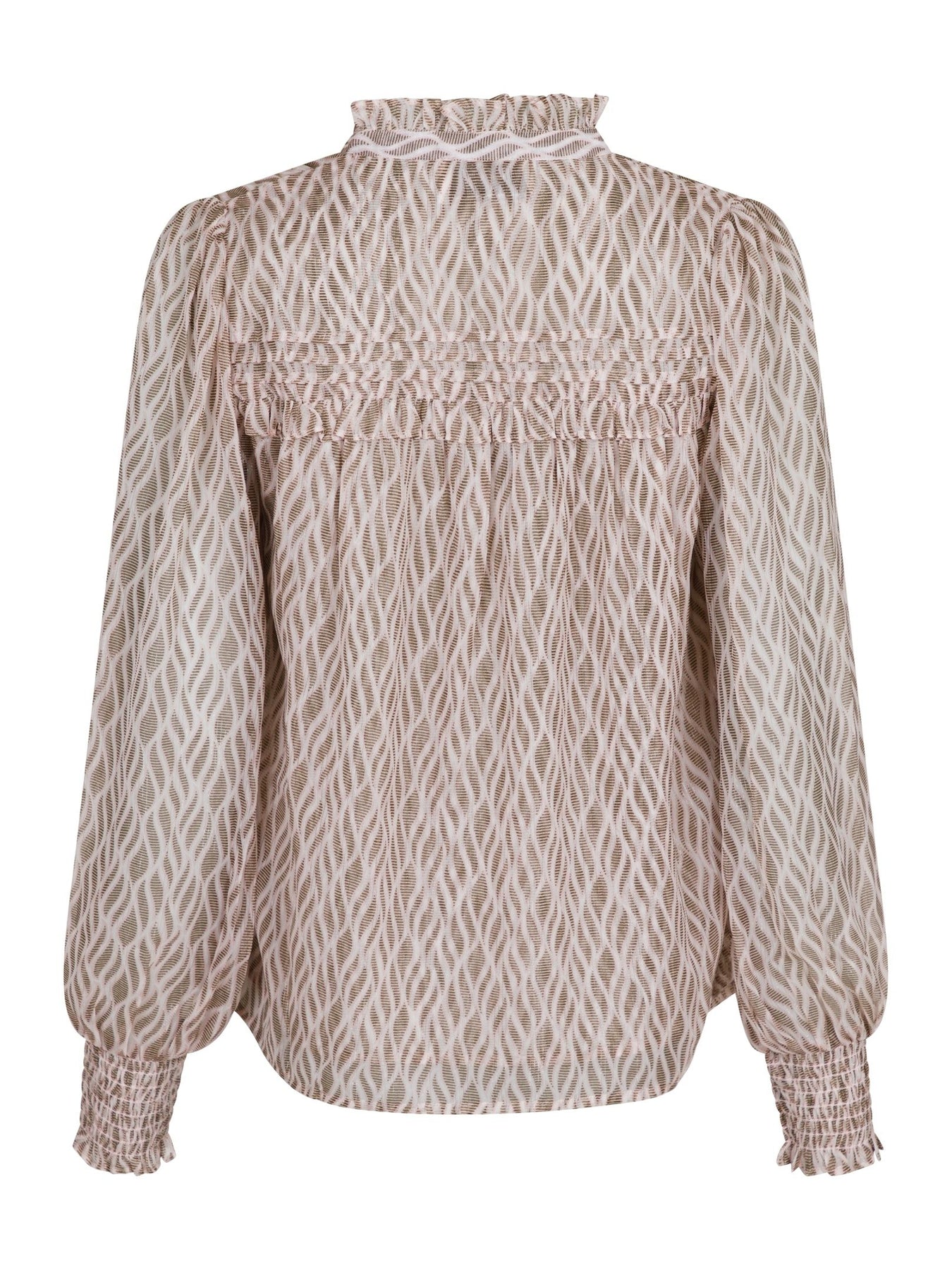 Rhia Graphic Fire Blouse - Powder
